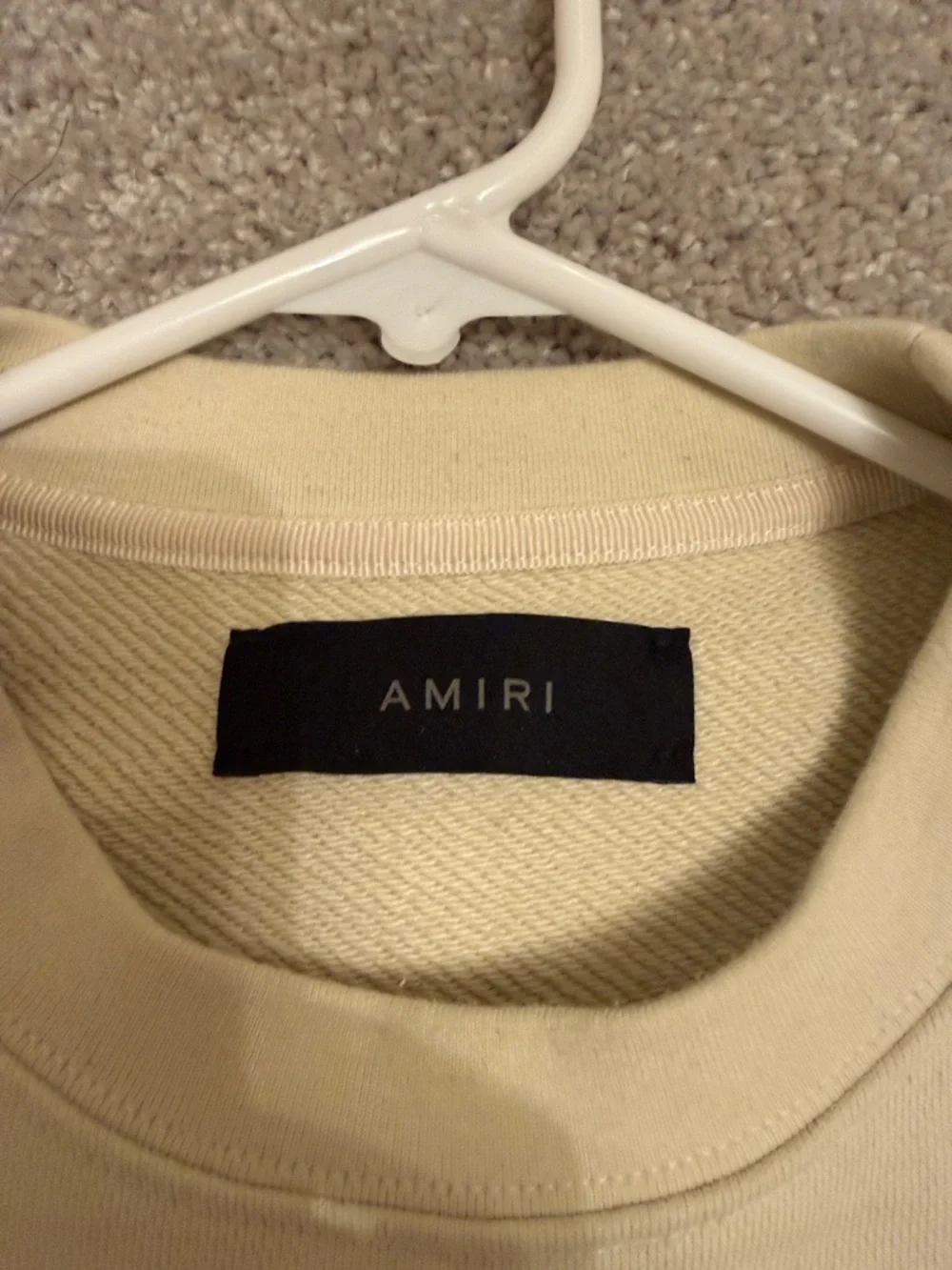 Amiri Cream Crewneck Sweatshirt with Amiri Motors Embroidery - Picture 3 of 15